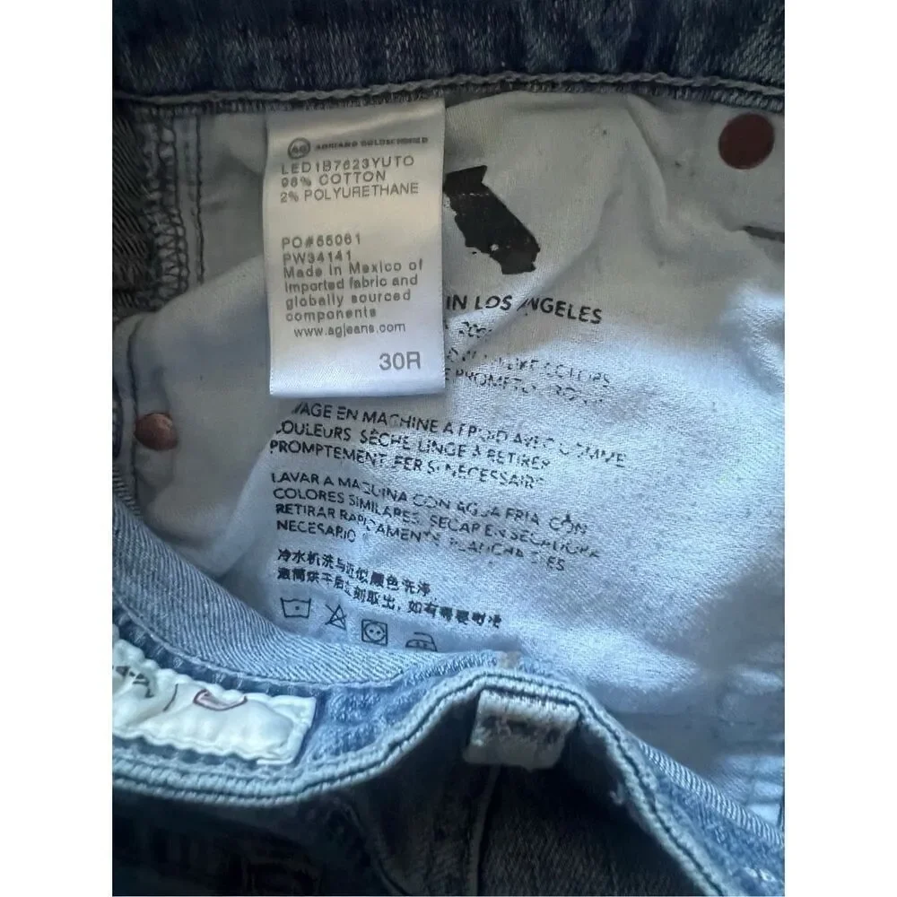 AG AG-ED Denim Alexxis Slim High-Rise Vintage Fît Jeans Size 30R